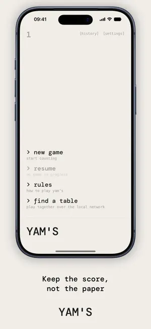Yam's: Yatzy Score Sheet screenshot 1