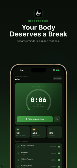 Desk Posture Breaks - Ease Screenshot 1 of 5
