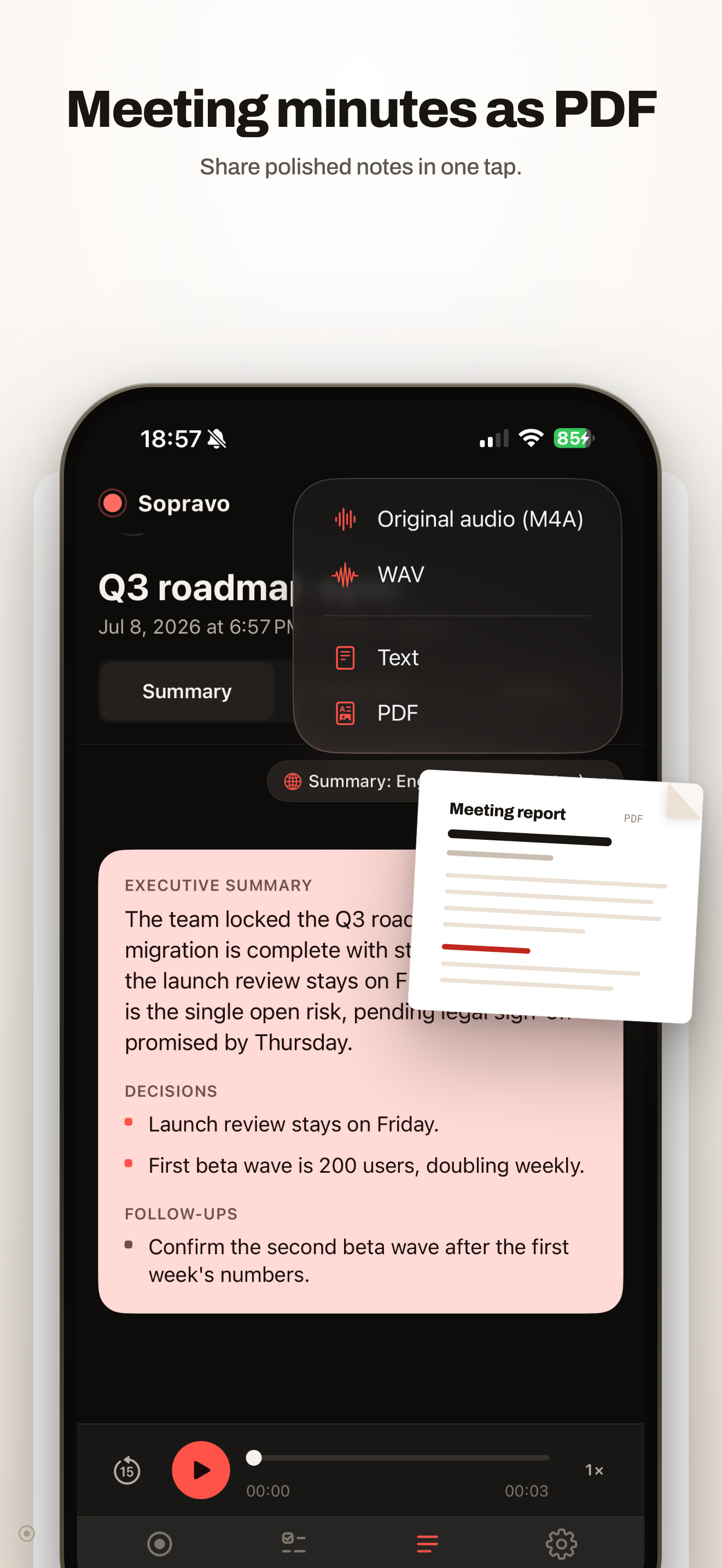 Sopravo: AI Voice Recorder screenshot 8
