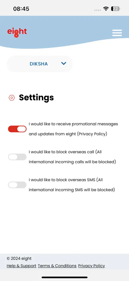 Screenshot 6 di 6 di eight Telecom