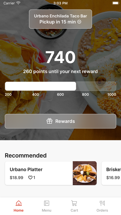 Urbano Enchilada Taco Bar iPhone screenshot 1 - Food & Drink app