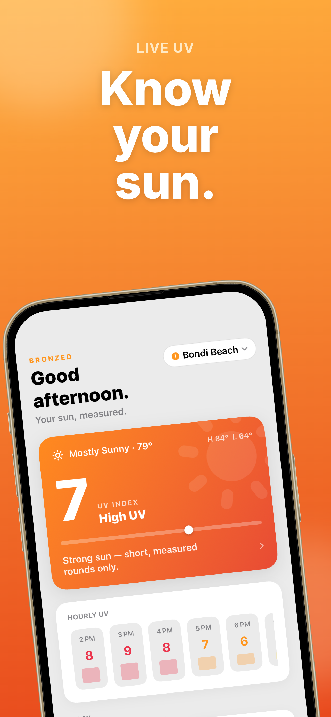 Bronzed - Tan Timer & UV Index screenshot 3