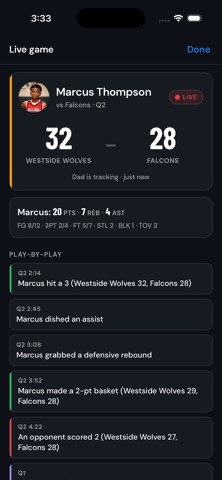 StatSheet Hoops iPhone screenshot
