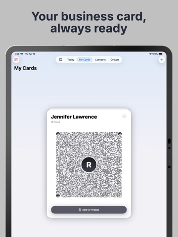Reachia: AI Business Card App iPad screenshot