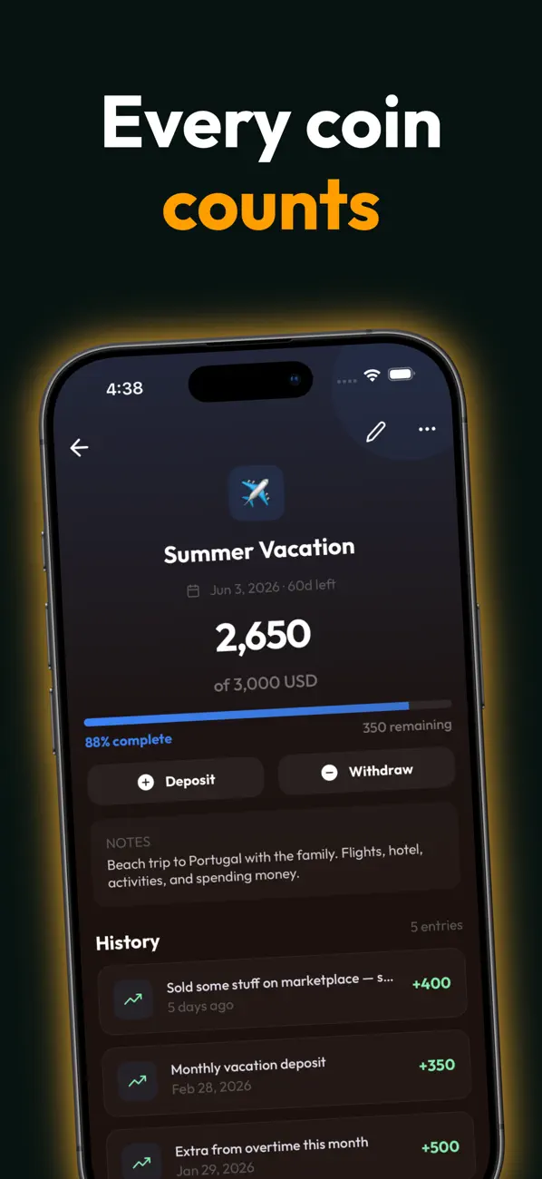 Screenshot #3 pour Money Saving App: SaveSmart