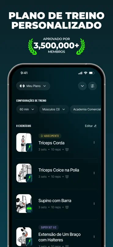 Befit: Plano e Treino Academia screenshot 1 of 9