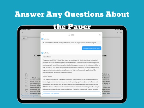 arXivChat：AI-Era Paper Reader iPad screenshot 2 - Education app