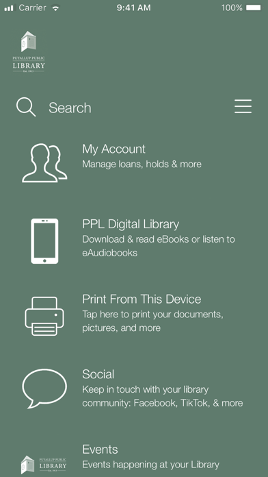 Screenshot #1 pour Puyallup Public Library App