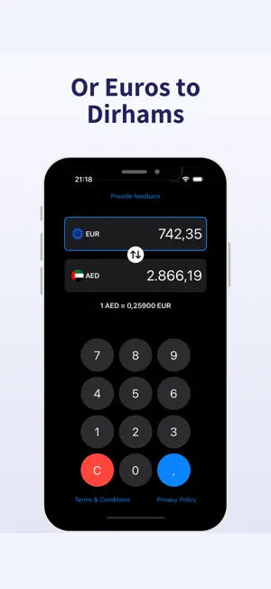 AED to EUR screenshot 2