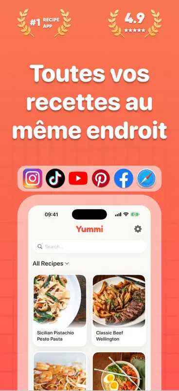 Yummi: Recettes IA & Cuisine screenshot 1 of 8