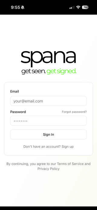 SPANA - Get Seen. Get Signed. Screenshot 7 of 8