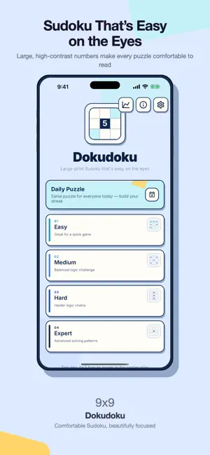 Dokudoku: Large Print Sudoku screenshot 1