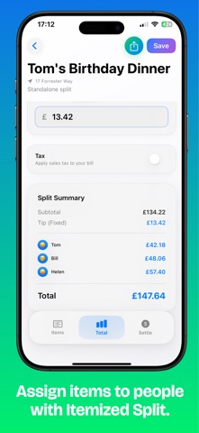 Splittable: AI Bill Split Scan screenshot