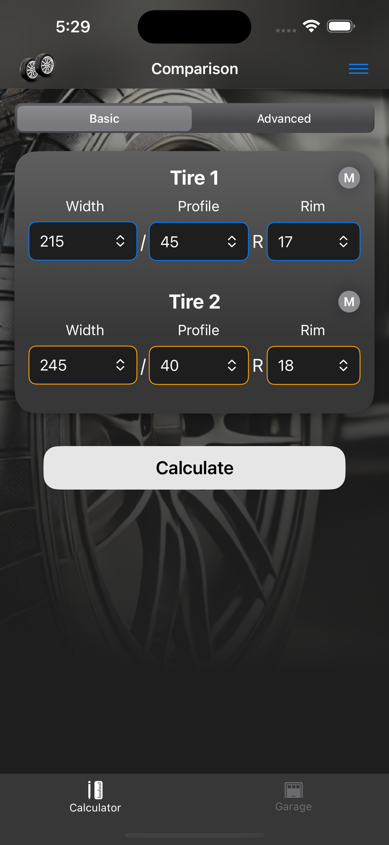 Tire Sizes