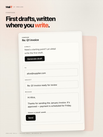 smbCloud MailX iPad screenshot
