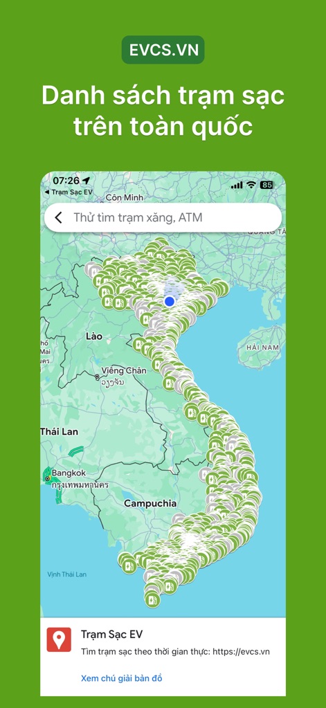 Trạm Sạc EV - Discover the extensive network of EV charging stations showcased across the national map, providing a comprehensive overview of available locations.