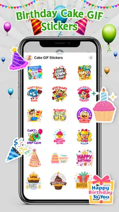 Happy Birthday Cake Sticker iPhone image 2