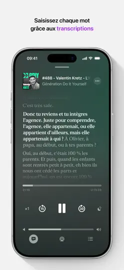 Capture d'écran de Apple Podcasts sur iPhone 5