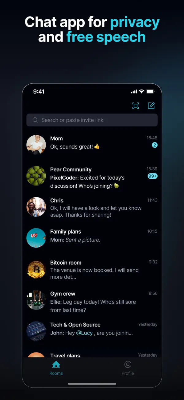 Keet - Private Encrypted Chat iPhone App Screenshot 1 – Soziale Netzwerke