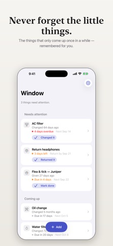 Window — Life Maintenance Screenshot 1 of 5