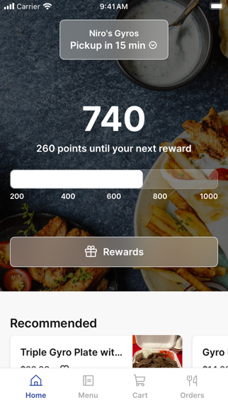 Niro's Gyros iPhone screenshot 1 - Food & Drink app