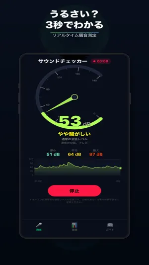 サウンドチェッカー - 騒音計dBデシベル測定 screenshot 1