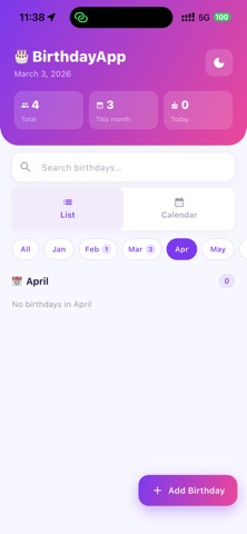 Birthday App Pro Screenshot 3 of 4