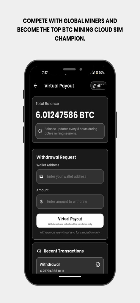 BTC Mining Cloud Sim - ファイナンスアプリ | MWM