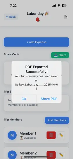 Screenshot von Splitzy - Fair Cost auf dem iPhone 6