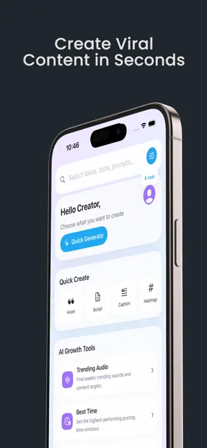 CreatorAI - Viral Content Tool screenshot 1
