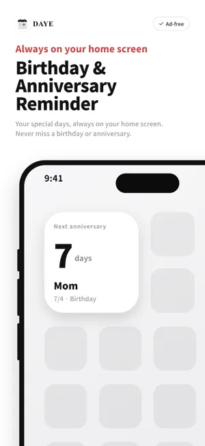 DAYE: Birthday & Anniversary screenshot 1