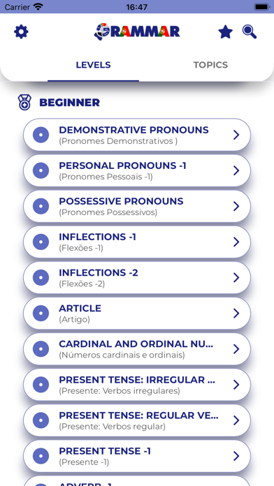 PORO - Portuguese Grammar Screenshot