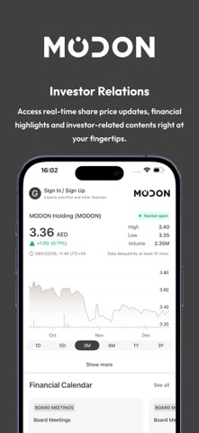 Modon Investor Relations screenshot