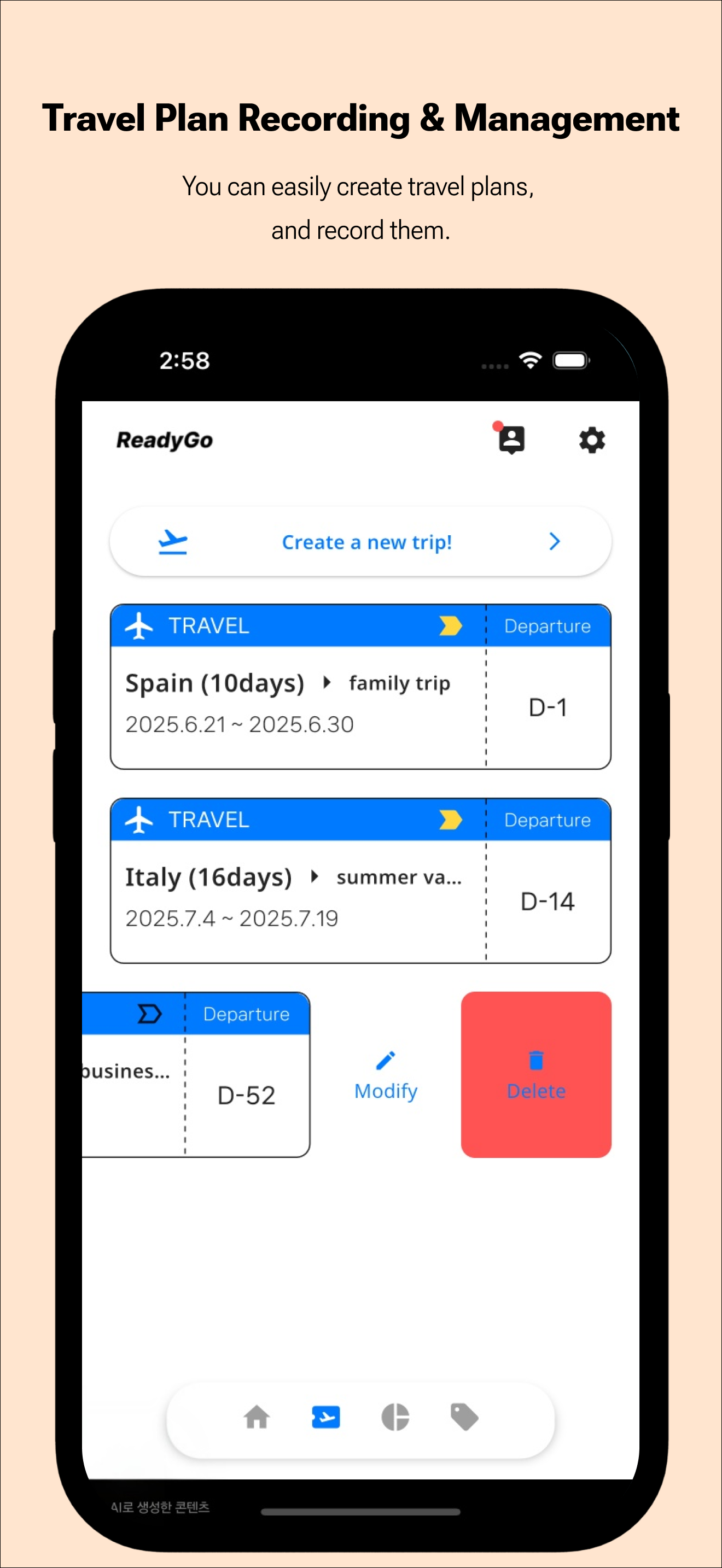 ReadyGo - travel planning app