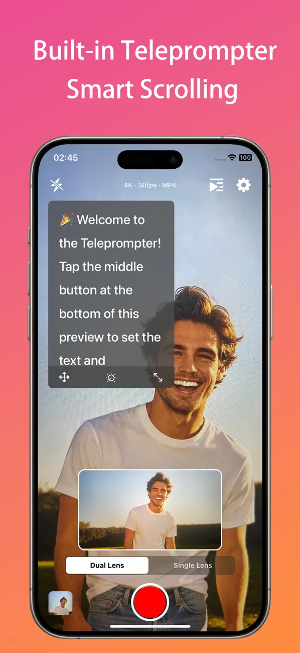 Screenshot #2 pour Dual Cam Recorder Pro One Take