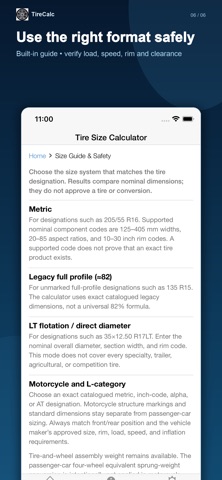 Tire Size Calculator iPhone screenshot