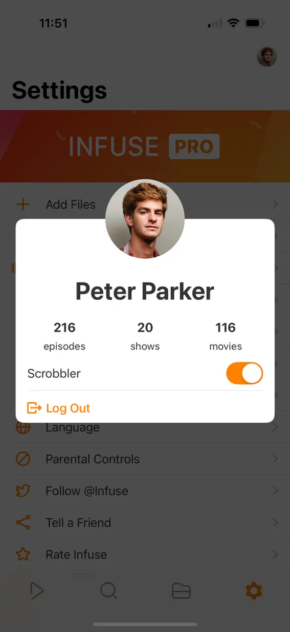 Infuse Plus (iOS 14) screenshot 6 - iOS app interface