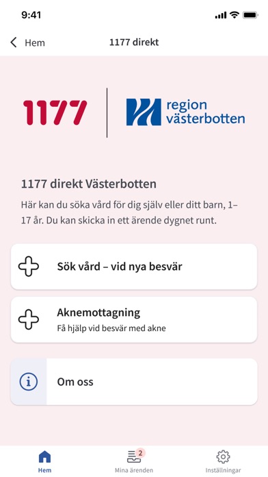 Hälsa och vård i Västerbotten iPhone screenshot 2