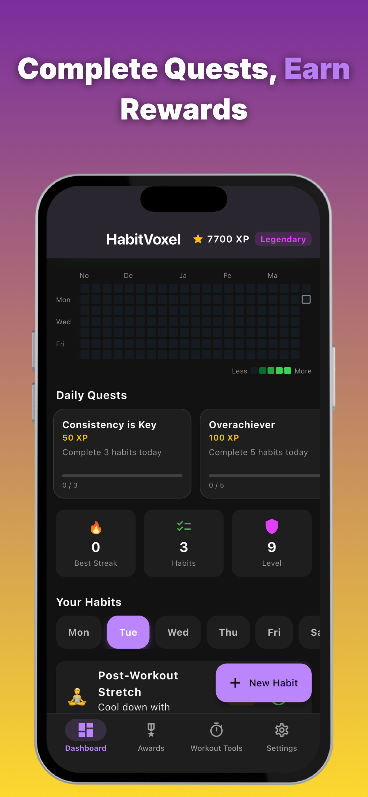 HabitVoxel Gym Workout Tracker screenshot 3