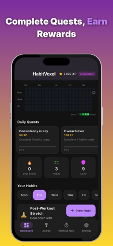HabitVoxel Gym Workout Tracker iPhone screenshot