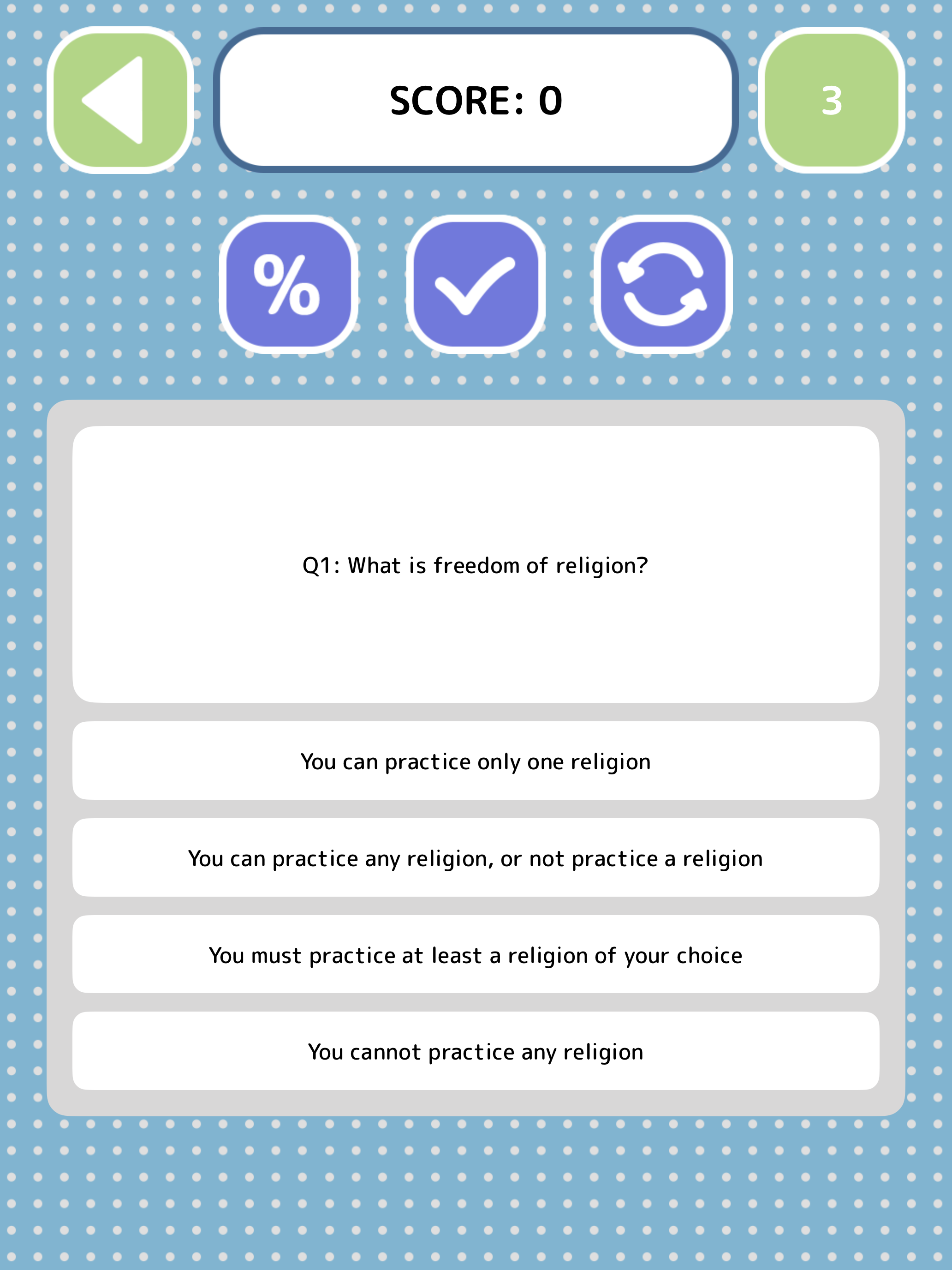 US Citizenship Quiz - Game
