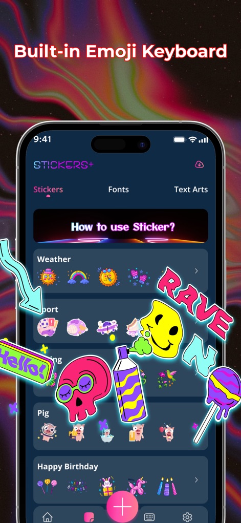 LED Keyboard - RGB Theme - The app enhances communication with its built-in emoji keyboard, offering a vast selection of expressive emojis and unique sticker options.