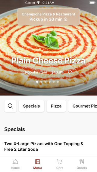 Champions Pizza & Restaurant iPhone screenshot 2 - Food & Drink app