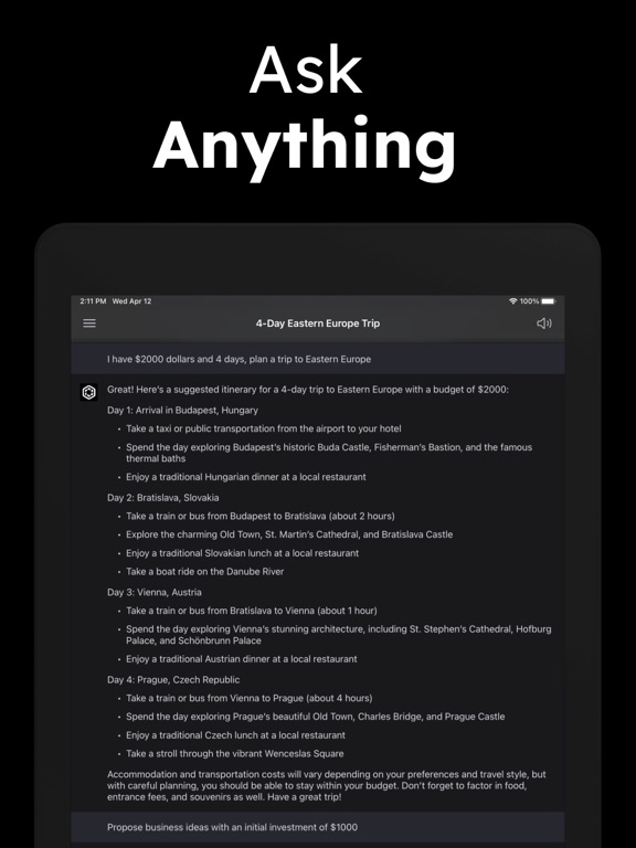 ChatPlus: AI Chatbot Assistant iPad screenshot 5 - Productivity app