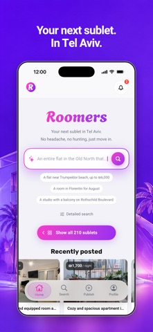 Roomers - Tel Aviv Sublets Screenshot 1 of 6