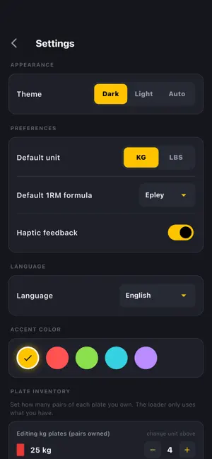 Iron Calc — Gym 1RM & Plates screenshot 3