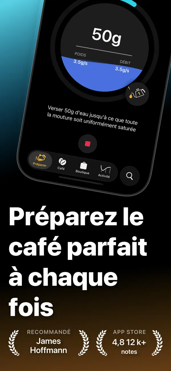 Screenshot #1 pour Filtru: Café, Timer, Recettes