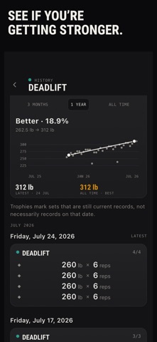 LiftJot: Gym Workout Log iPhone screenshot