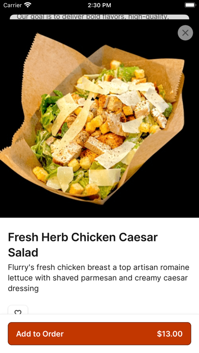 Flurry's Lakeside iPhone screenshot 4 - Food & Drink app