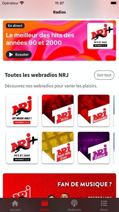 NRJ Belgique Screenshot